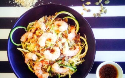 Ensalada de bubango y langostinos