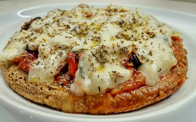 Pizza de harina de garbanzo