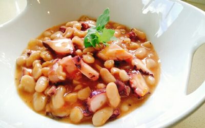 Judías blancas con pulpo