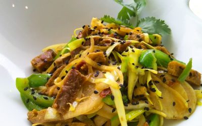 Wok de vegetales y seitán